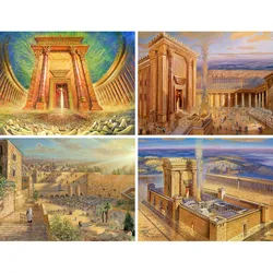 D Diamond Painting Jewish Temple, Jerusalem Modern Abstract Picture of Rhinestones,Embroidery Diamond Wailing Wall Judaism Decor