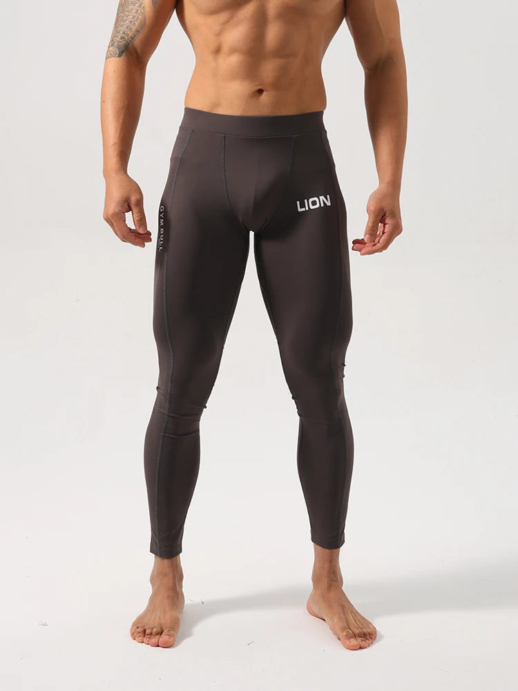 

Qui Dry Men's Fitn Pants Autumn Winter Running Trousers Nine Points Elastic Training Sports Leggings Ultra Soft Nylon