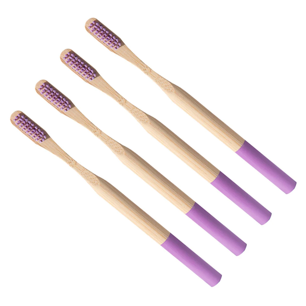 

4Pcs Bamboo Toothbrush Biodegradable Eco Friendly Durable Toothbrushes for Long Lasting Home Travel Use Bamboo Toothbrush