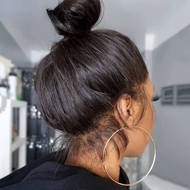 360 Full Lace Wig Straight Nature Black Human Hair Wigs 220 Density HD Transparent Front Lace Human Hair Wig Brazilian Remy Invisible Drawstring Wig