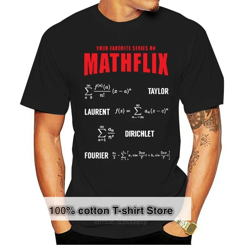 

100% Cotton O-neck Custom Printed Tshirt Men T shirt Mathflix - Math Women T-Shirt