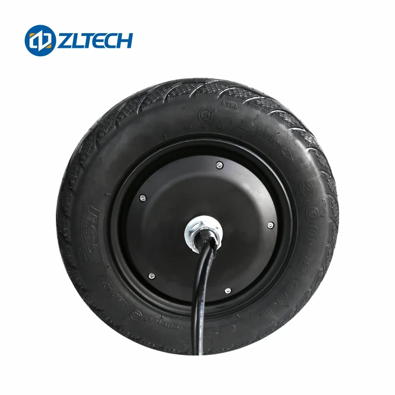 2026 ZLTECH ROHS 14inch 48V 800W 17N.m 300kg Load 150RPM Off-road Rubber Tire Wheel Hub Motor with Encoder for Agricultural Robo