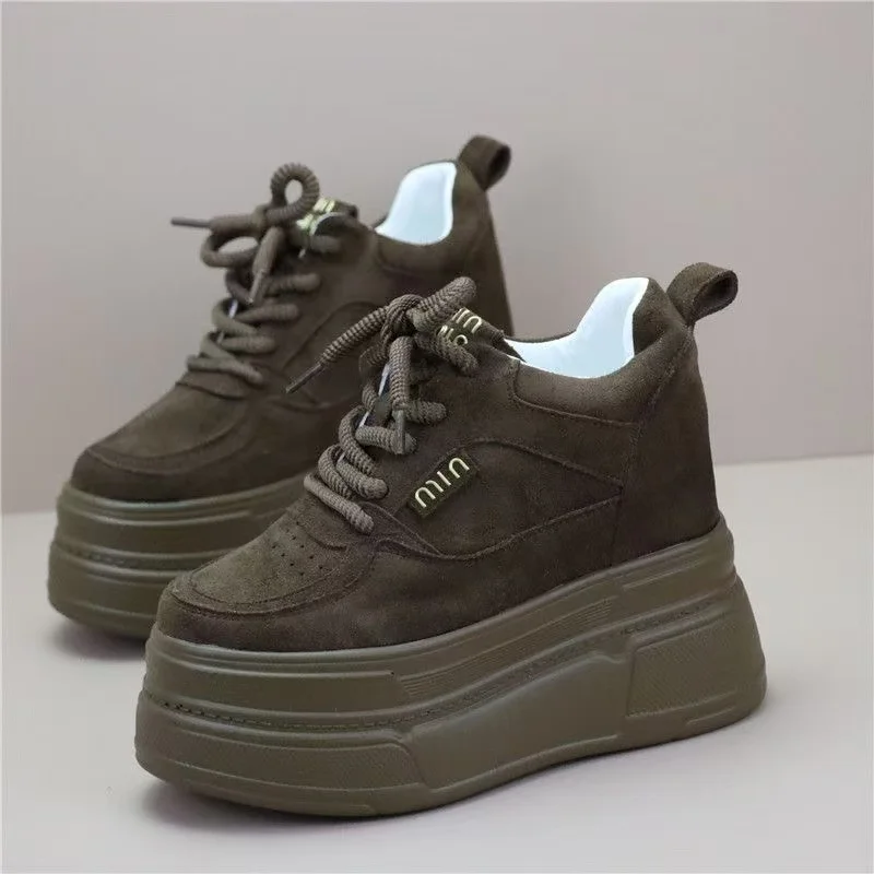12cm Sneakers Women High Platform Casual Shoes Breathable Sports Trainers Thick Bottom Mesh Chunky Sneakers Woman Zapatos Mujer