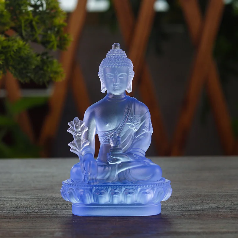 Seven-Color Ancient Handmade Real Glazed Medicine Buddha Height 12.5cm - Bulk Price Better