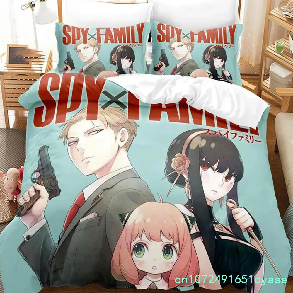 Anime Spy X Family Anya Bedding Set Duvet Cover Bedroom Comforter Covers Single Twin King ​Size Quilt Cover Home Textile 2/3PCS