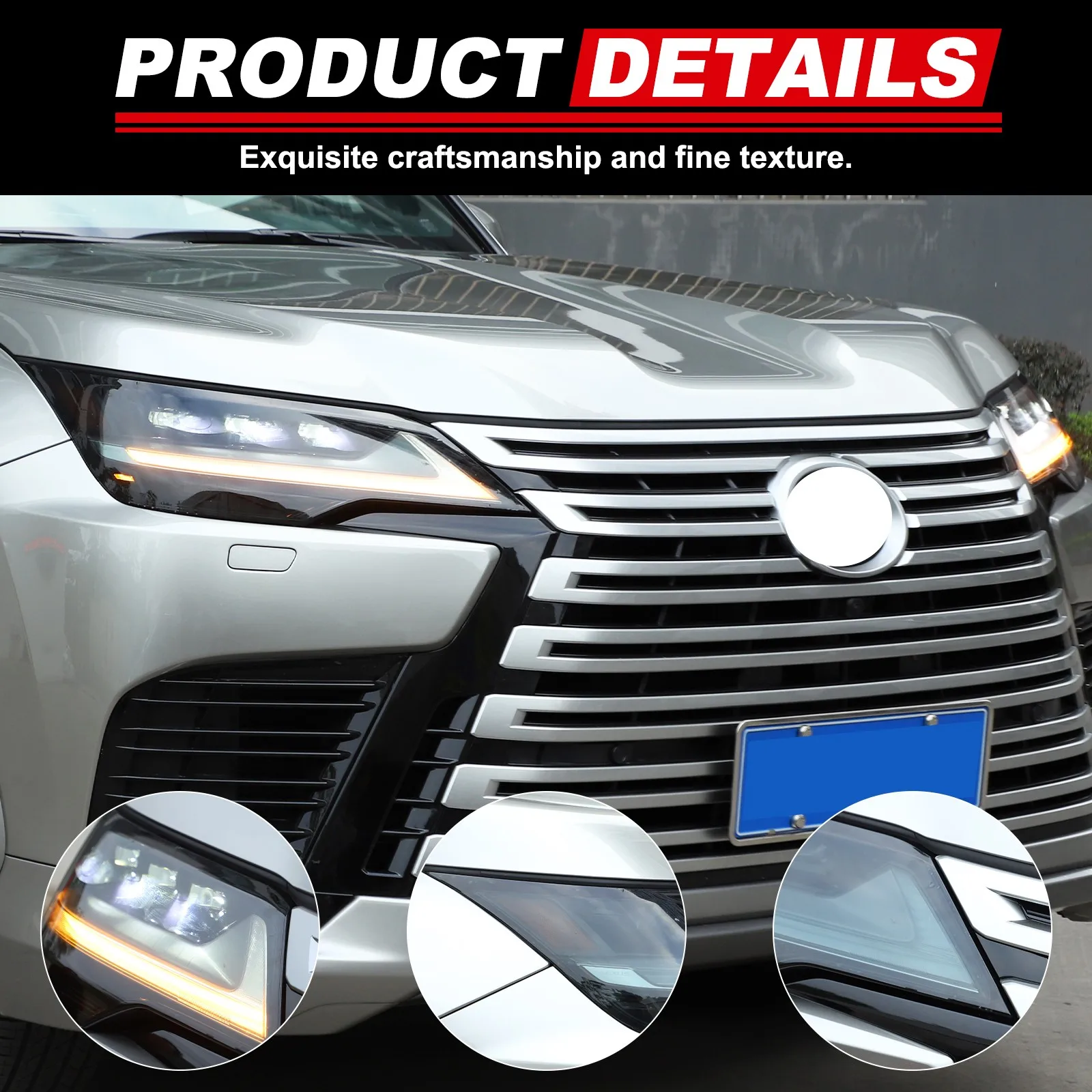 PVC Precut Car Taillight Anti-scratch Film Tint Sticker For Lexus LX600 2022-2026 Car Front Fog Light Headlight Protection Vinyl