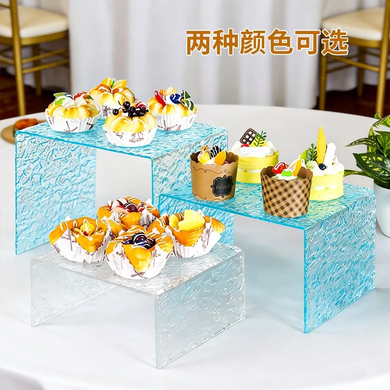 Acrylic water ripple dessert table display stand hotel buffet cake