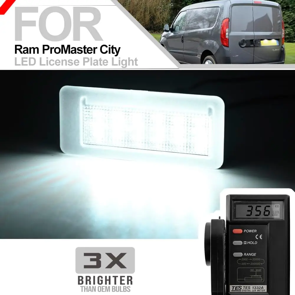 Led لوحة ترخيص ضوء ل 2015-2022 رام ProMaster مدينة الركاب فان نماذج السوبر مشرق 6500 كيلو زينون الأبيض خطأ مجاني Led الخلفية