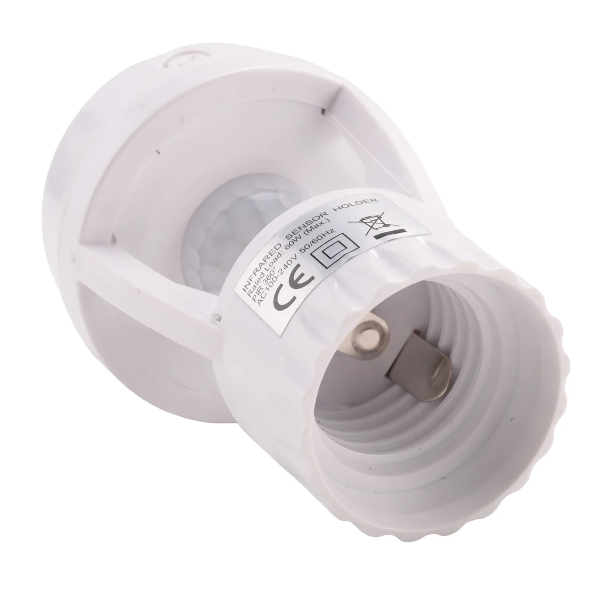 ABZV-E27 LED 220V Screw Light Bulb Holder LED PIR Infrared Motion Sensor Lamp with Switch Socket Identify E27 Motion Sensor