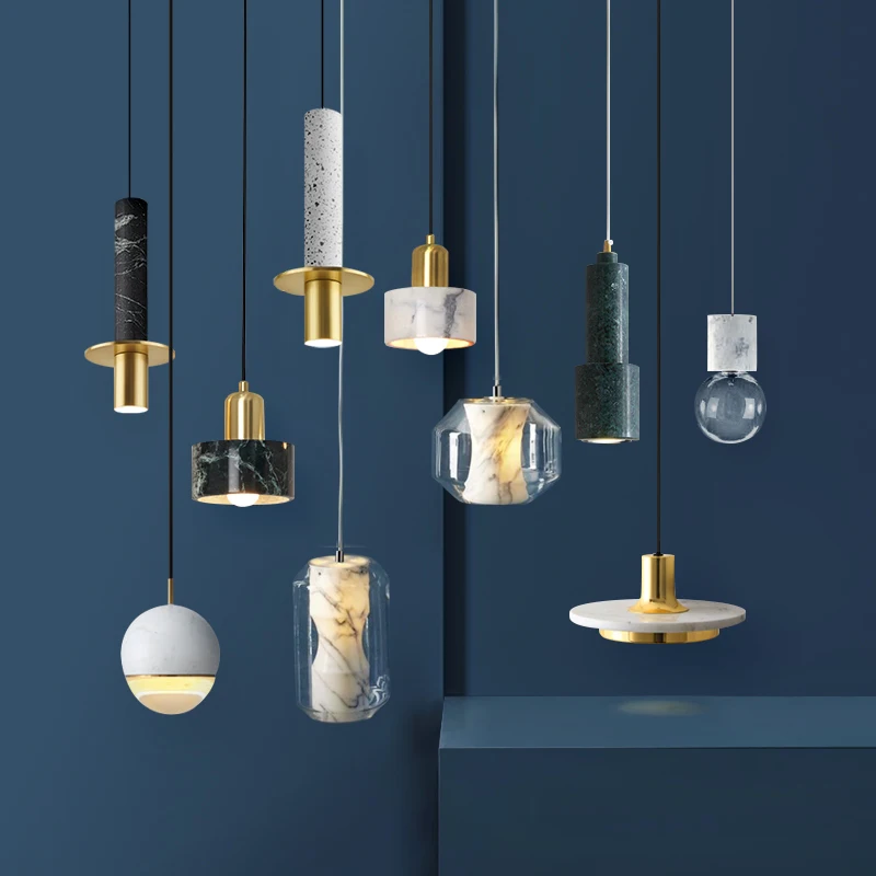 

Designer Minimalist Marble Pendant Light for Living/Model Room Decoration Modern Hanging Light Fixtures Bedroom Restaurant Study