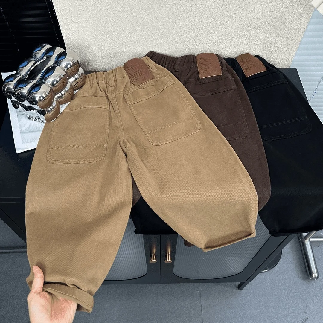 Pantalons amples coréens pour garçons, pantalons décontractés pour enfants de mi-âge, pantalons amples de travail, pantalons longs tendance pour enfants