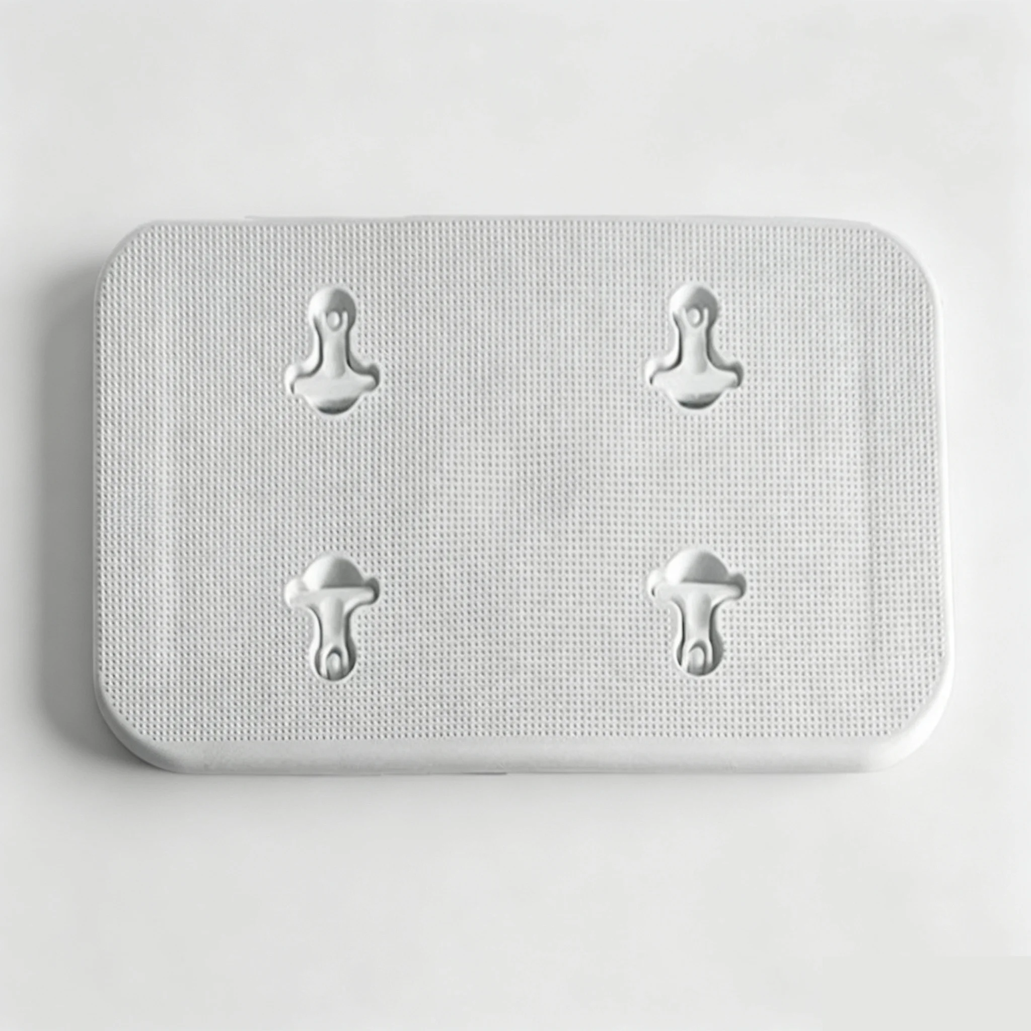 Boat Marine White Rectangle Deck Cover Hatch Cover 543*275mm with Handle Non Slip Surface Weatherproof and Easy to Install