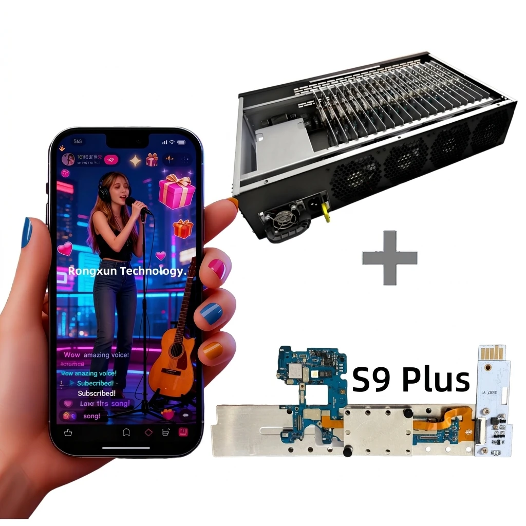 Game Studio Mini Phone PC Server P30 PHONE FARM Box Chassis Box with 20 PCS Phone Motherboard AI Box Youtube Automation Tool
