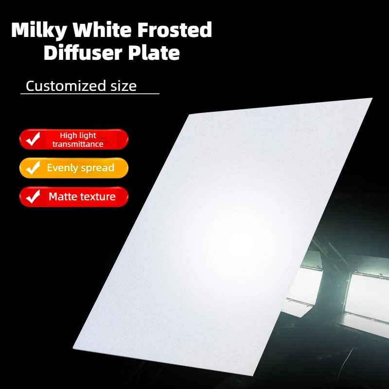 Thick 0.5/0.8/1/1.5/2mm Anti-glar Frosted Cast Milky High Transmittance Diffuser Sheet For Led Panel Light Cover Replacement