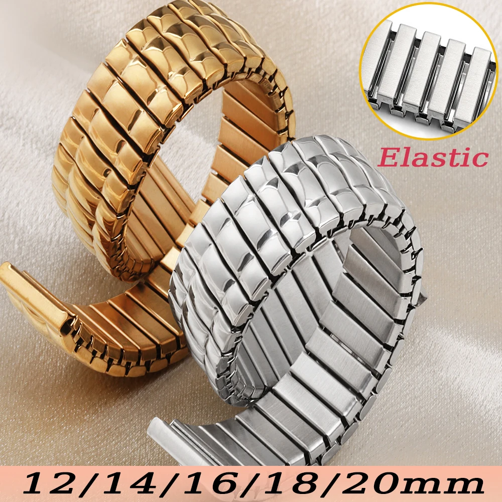 12/14/16/18/20mm Metall Gummiband Edelstahl Stretch Expansion Band Für SEIKO Universal Ersatz armband Zubehör
