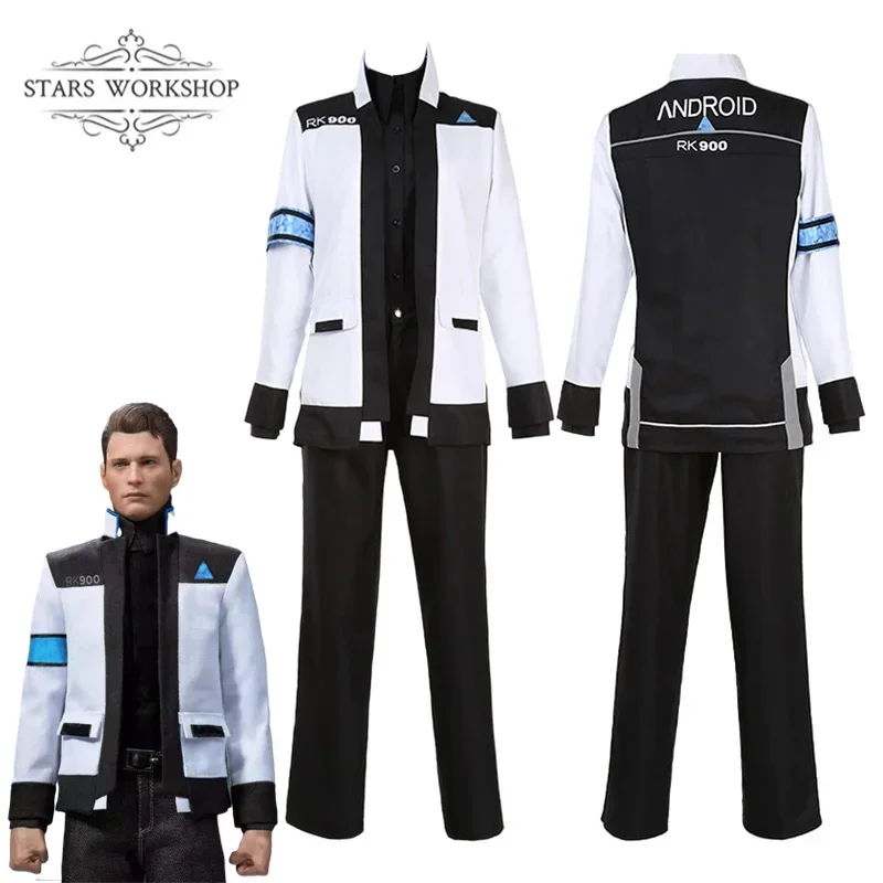 Detroit:Become Human Connor Cos RK900 Agent Suit Uniform Men Women Jacket Coat T-Shirt Trousers Halloween Carnival Suit Costume