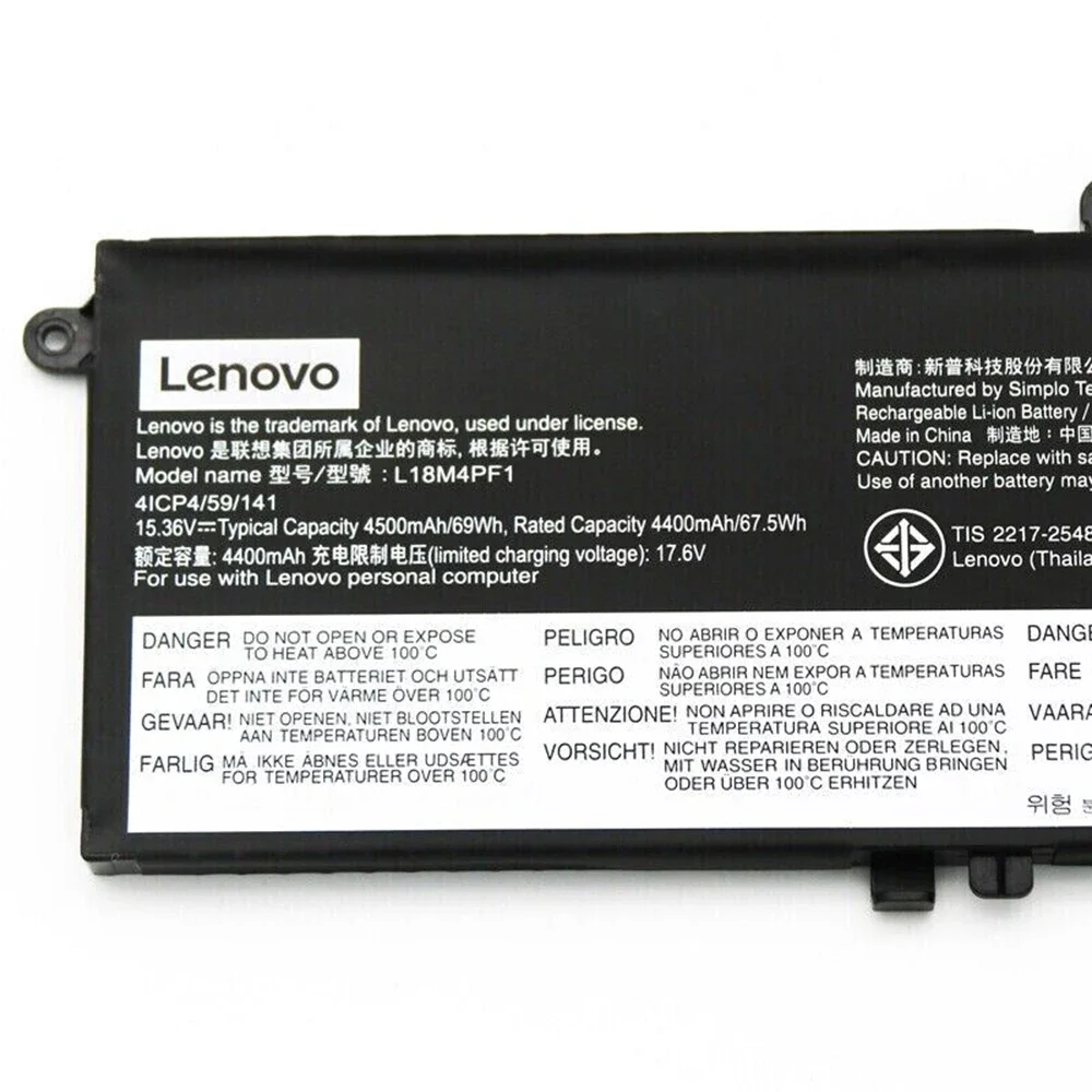 L18M4PF1 15.36V 69Wh Original Laptop Battery for Lenovo Ideapad Yoga S740 C940 15IRH 81TE L18D4PF1 SB10W67267