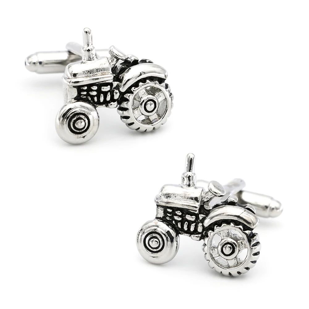 Auto Design Tractor Cufflinks Quality Brass Material Black Color Cuff Links Wholesale&retail