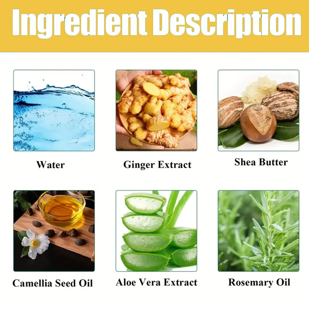 100% زيت الزنجبيل النقي العطري لنمو الشعر مجموعة الزنجبيل الطبيعي علاج طبقة الشعر لتقليل تساقط الشعر وتقوية الجذور 2 قطعة #3