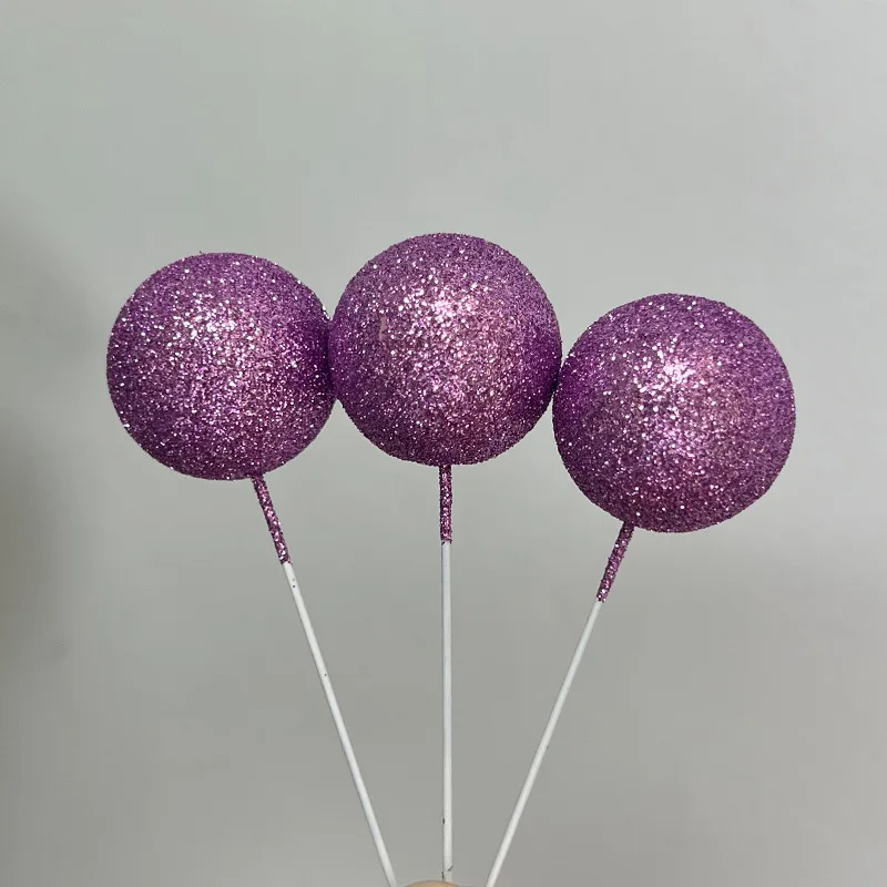 Glitzer kugeln Kuchen deckel bunte Schaum kugel Cupcake Topper Gold rot grün Kuchen Topper Bälle für Geburtstag Weihnachten Kuchen Dekorationen – Detail 37