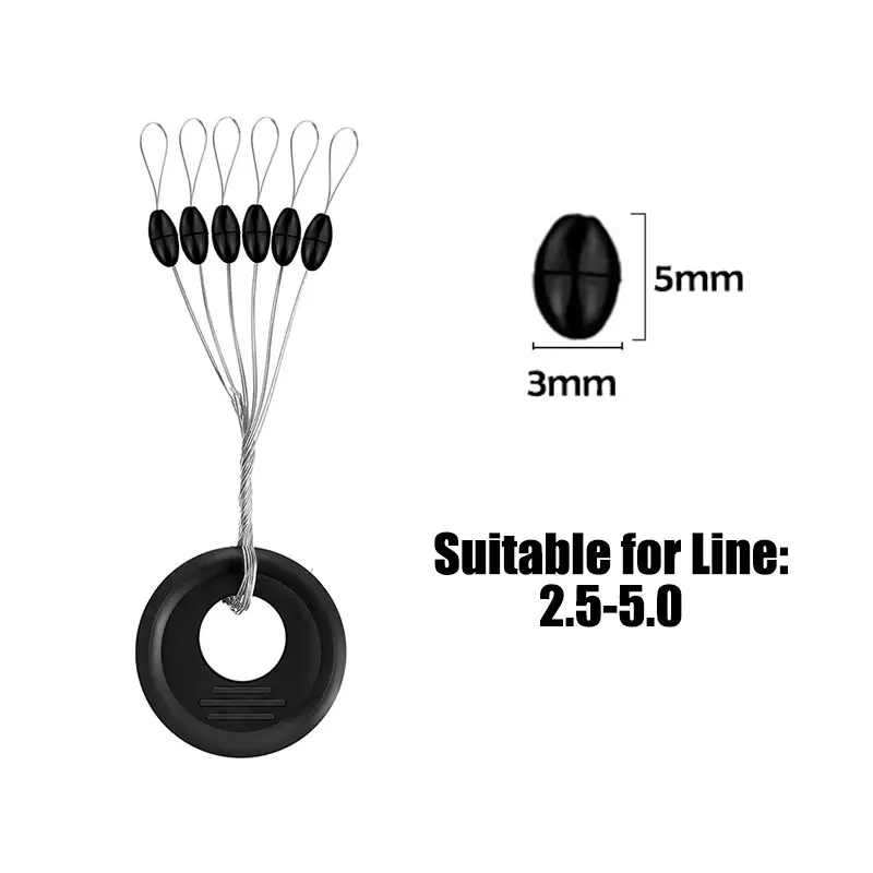 600 Stücke 100 Gruppe Set Gummi Space Beans Oval Stopper Angeln Bobber Für Fliegenfischen Zubehör Spinner Köder Fisch Werkzeug