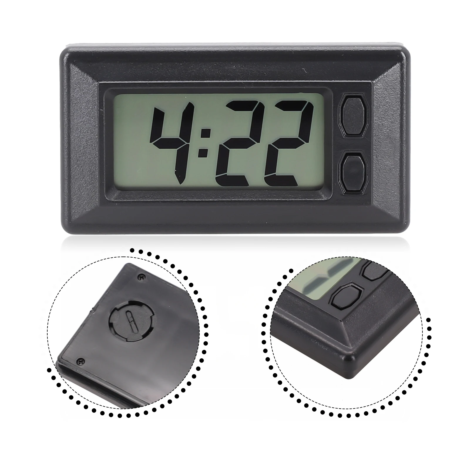 

Accessories Car Clock 75x40x10mm Car Vehicle Dashboard Clock Digital Display Plastic + LCD Smart Black High Quality