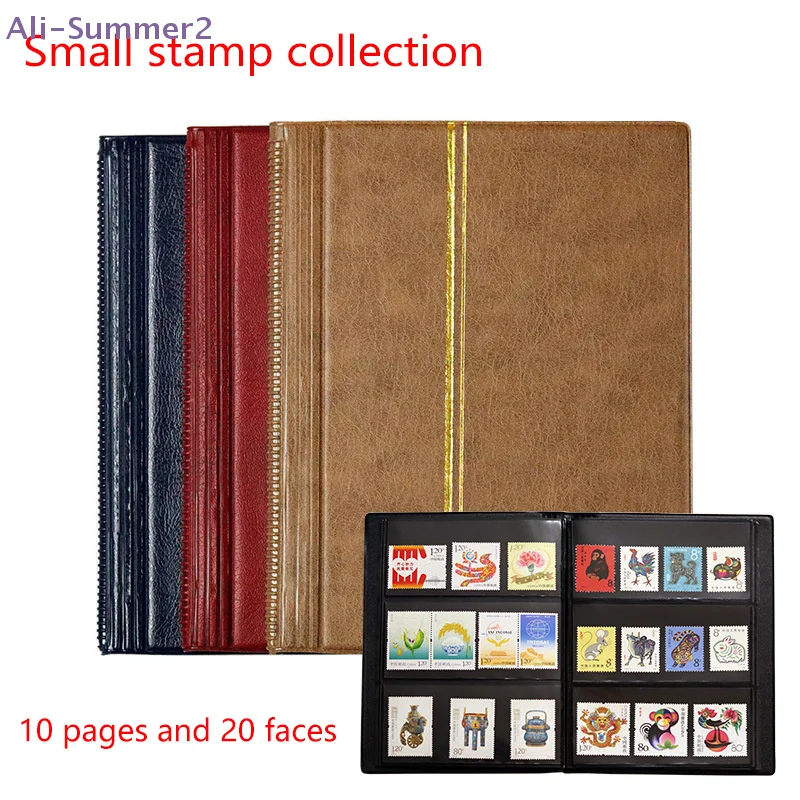 【Summer2】10 Pages 20 Sides Stamps Collection Album Empty Stamps Collecting Storage Book Collection Booklet Organizer Album