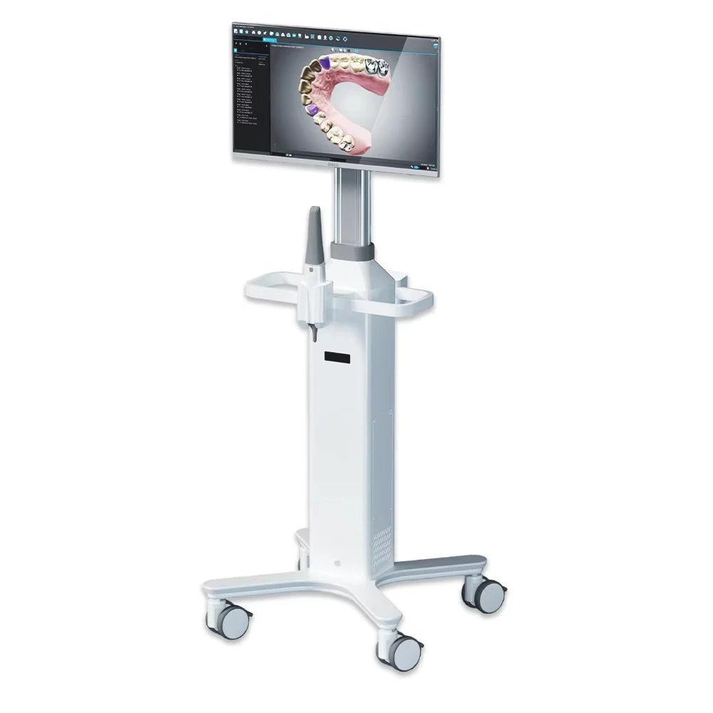 Custom OEM ODM Modern Hospital Oral Scanner Workstation Trolley Aluminum Alloy Adjustable Height Factory Stock Dental Mobilecart