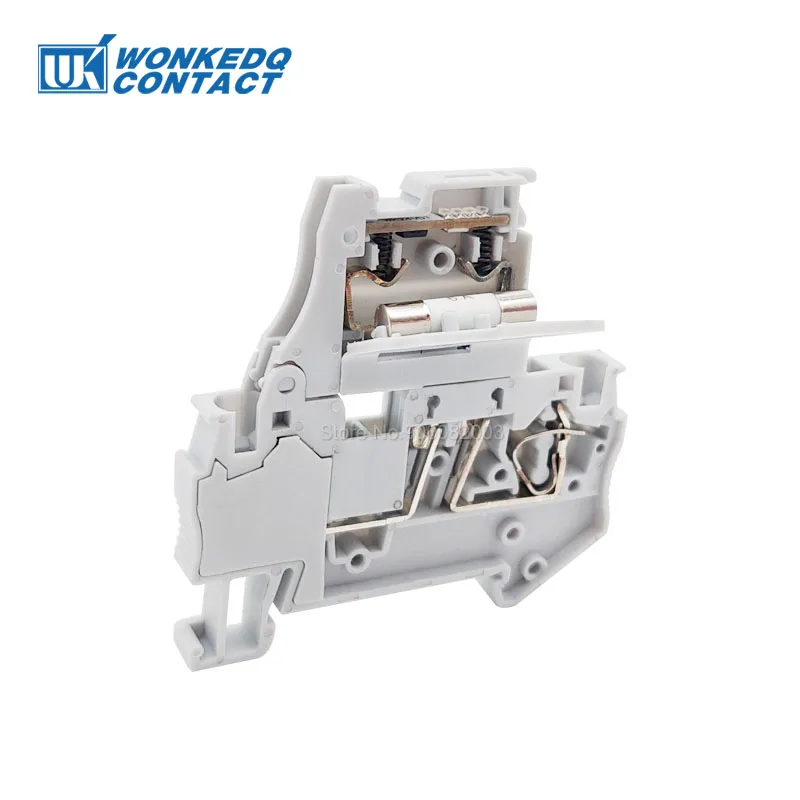 10Pcs ST 4-HESILED 5*20 mm Fuse Holder Din Rail Terminal Block 24VDC 230VAC LED Electrical Terminals Cable Connector ST4-HESI