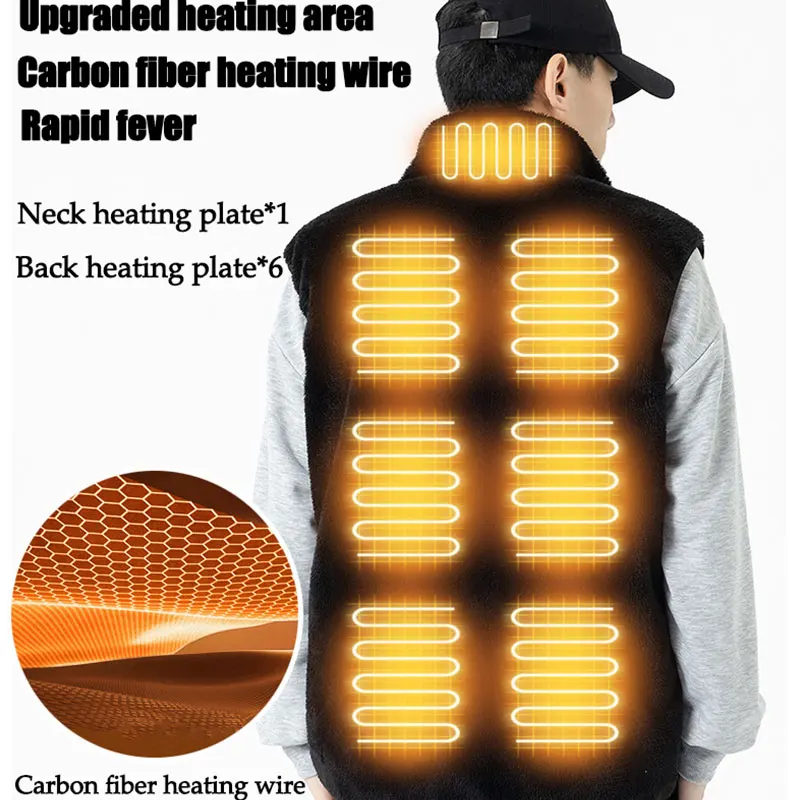 Heated Vest Intelligent Heating Area Vest Men Women Winter 9 Area Heated Vest Heating Thermal Vest Outdoor Leisure and Warmth