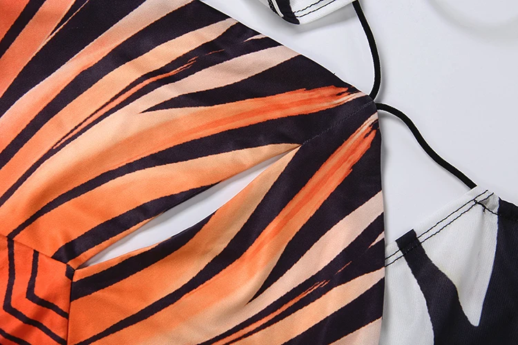 Weird Puss Buntes gestreiftes langes Kleid für Damen, mit Schnürung, Neckholder, rückenfrei, Fledermausärmel, Mitternachts-Abendkleid, Partykleid, gerafft, elegantes Vestido – Detail 7