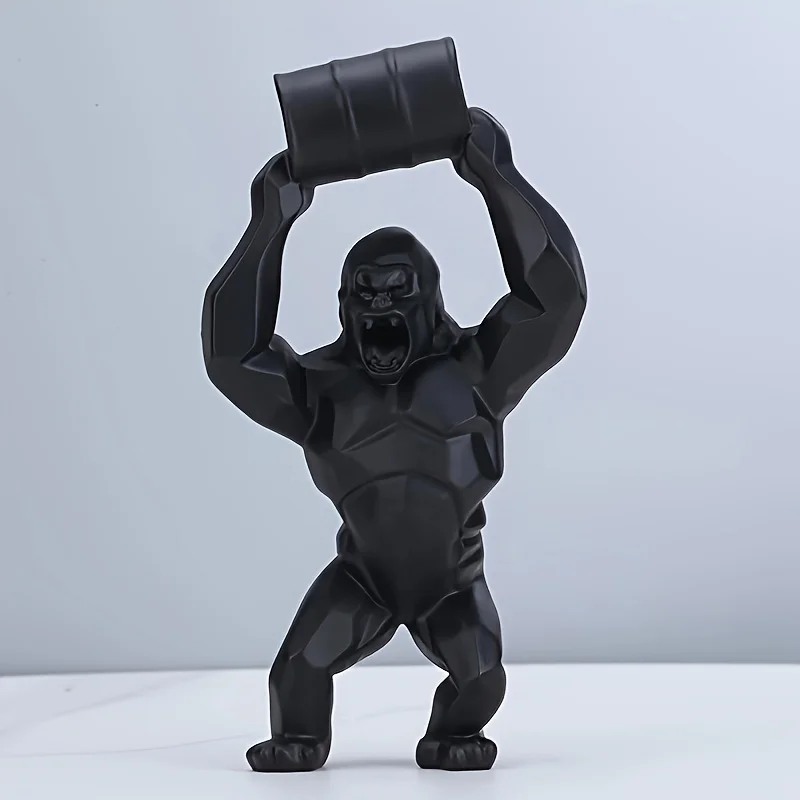 Resin Donkey Kong Sculpture Gorilla Decoration Lift The Bucket Gorilla Figurine Statue Living Room Home Decor