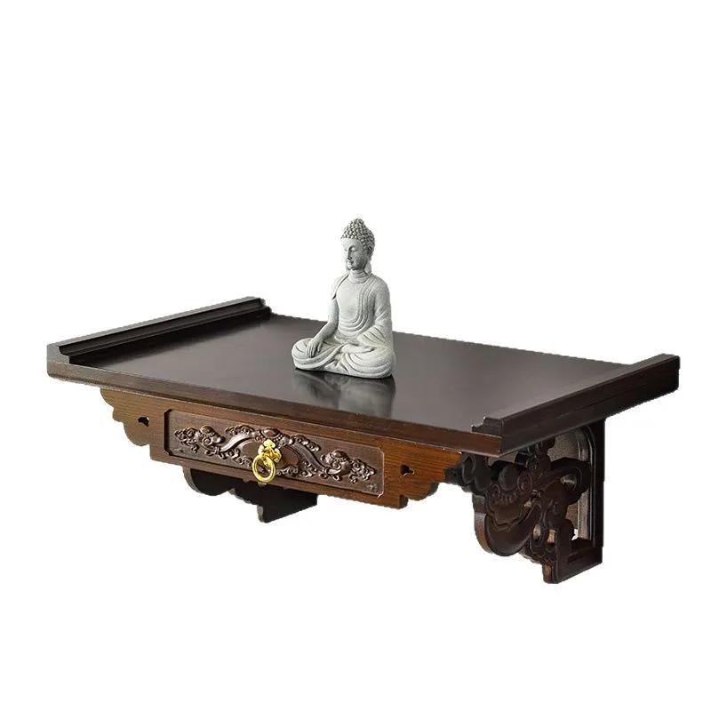 

God of Wealth Buddhist Cabinet Shrine Guanyin Offering Table Shrine Shrine Offering Table Wall-mounted Hanging Cabinet