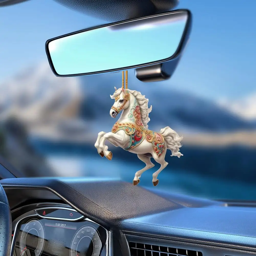 Minimalist Style Pendant Horse Pendant Horse Acrylic Ornament Christmas Tree Hanging Decor Elegant 2d Car Mirror Pendant Vintage