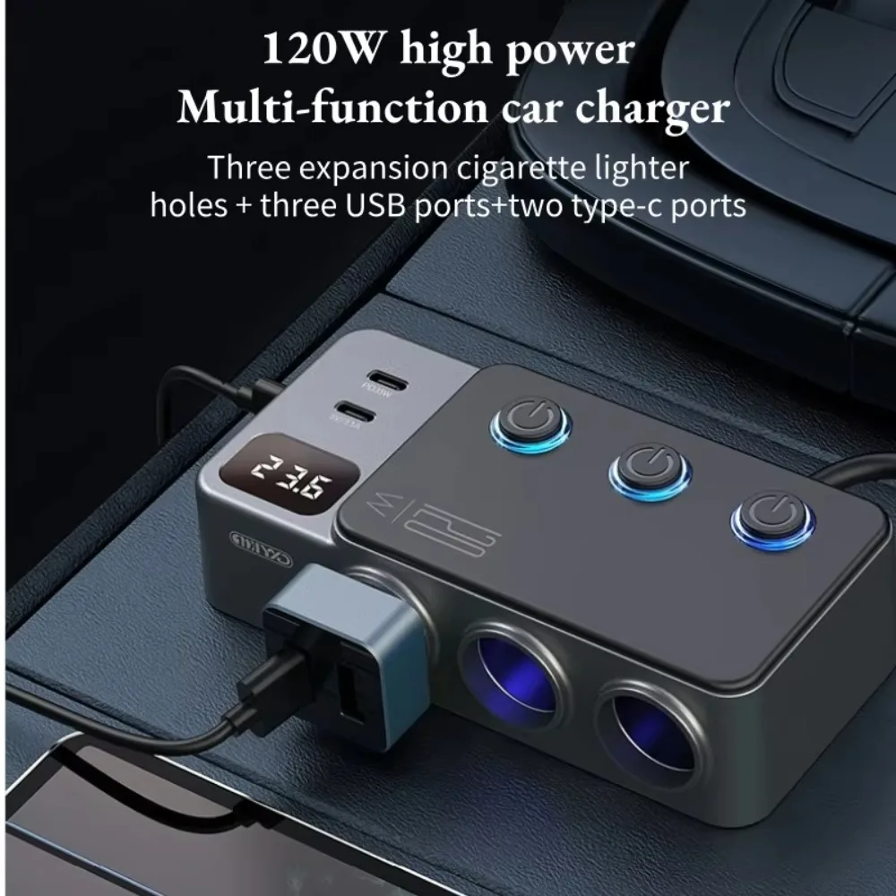 

New Car Cigarette Lighter Splitter Adapter Car USB Chager Multi Port with PD35W/QC3.0 Charge USB C 12V/24V for All Car Devices