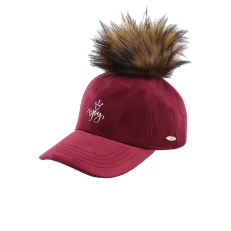 

Autumn and Winter Women's Baseball Cap Outdoor Warm Fashionable Versatile Duckbill Cap Casual With Fluffy Ball Duck Tongue Hats