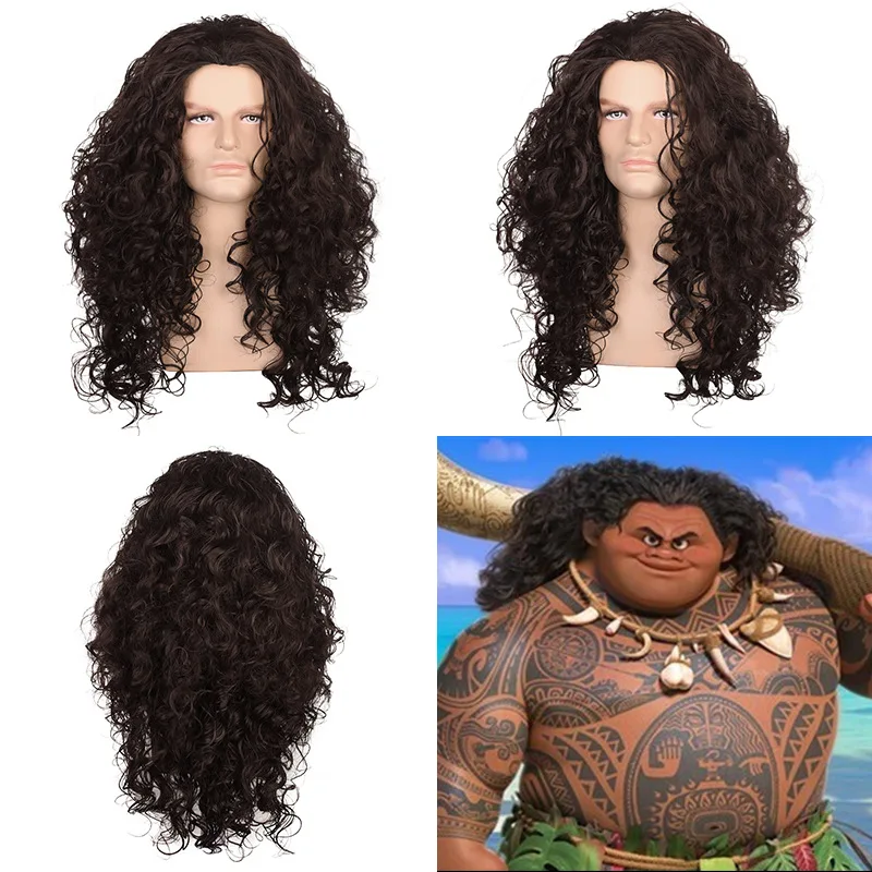 

Костюм на Хэллоуин, вечерние косплей, парик Моана МауиМуиФушистые длинные вьющиеся волосы В наличии оптом