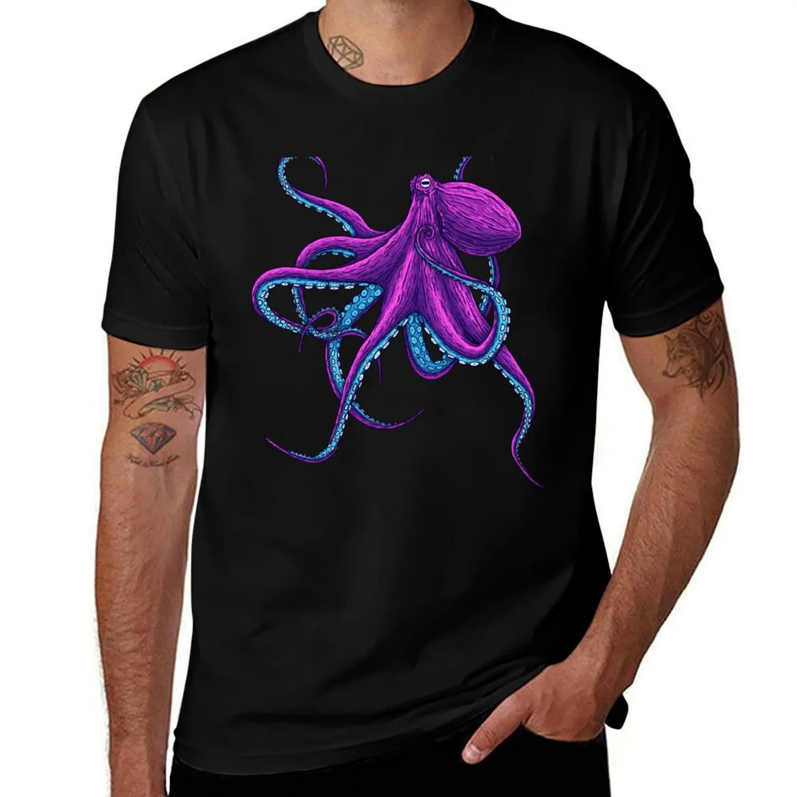 

Juicy purple funny deep-sea octopus T-Shirt cotton t shirts high quality anime tshirt t shirts for man pack cotton T-shirt