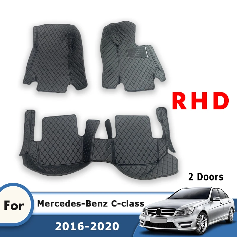 

Автомобильные коврики RHD для Mercedes Benz C-Class 2020 2019 2018 2017 2016 (2 двери) Ковры на заказ Автоаксессуары Внутренний коврик