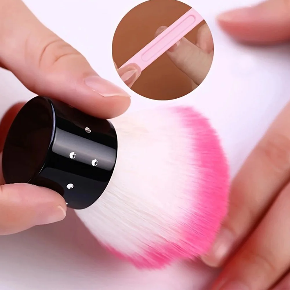 2pcs/set Professionals Nails Art Mushroom Brush Cleaner Dust Cleaning Brush Soft Nail Art Brush Manicure Cleaning Tools