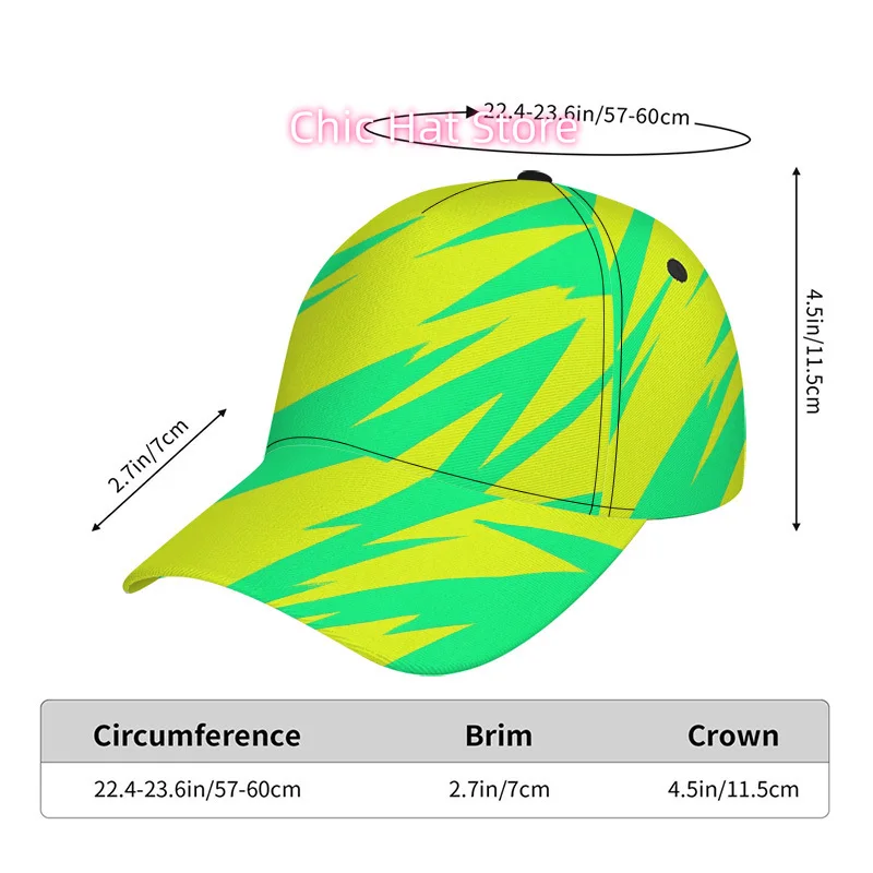 1pc Green Lightning Strikes Print Classic Baseball Cap | Adjustable Lightweight Duckbill Hat, Suitable for Daily Wear, Comfortab