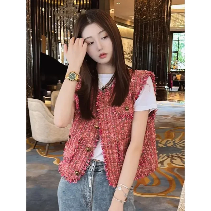 

Women's Vest Coat 2025 Spring Autumn Trend Fashion Super Good-looking Vest Jacket Temperament Comfortable Female Waistcoat ZT158