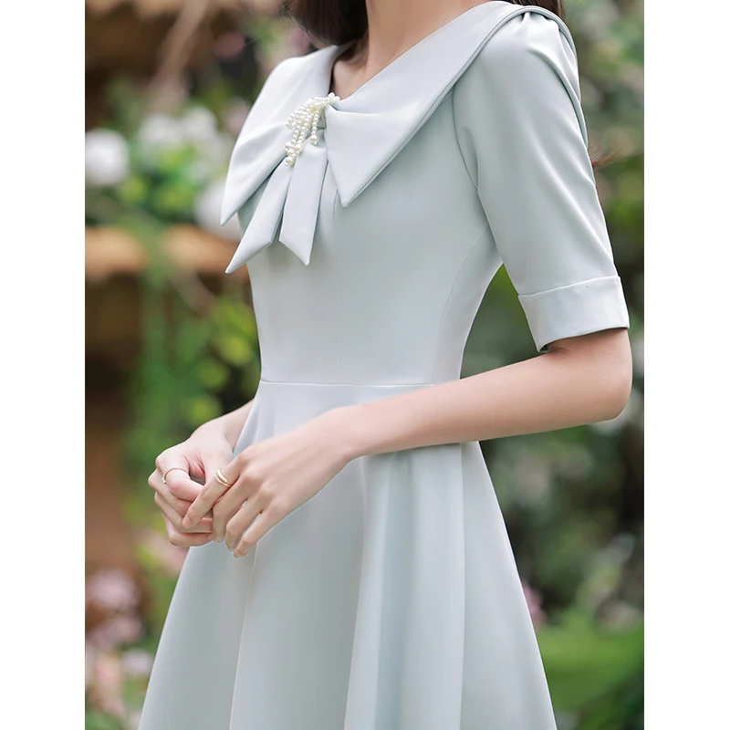 

Элегантное женское вечернее платье А-силуэта миди для взрослых: легкое повседневное платье для церемоний, вечеринок и встреч