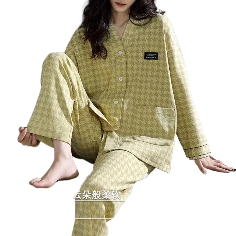 Pajama Pants Set Women's Clothing Homewear Spring Summer Korean Comfortable Casual Breathable Fashionable Loose Fit Large Size