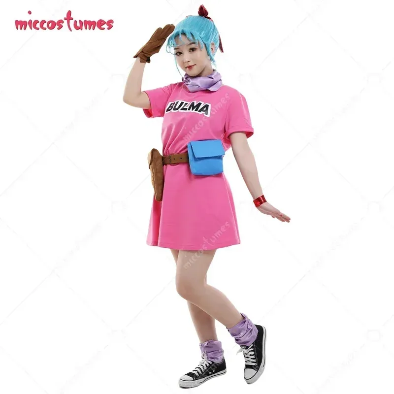 

Miccostumes женский костюм Bulma для косплея розовое платье для женщин костюм для косплея на Хэллоуин