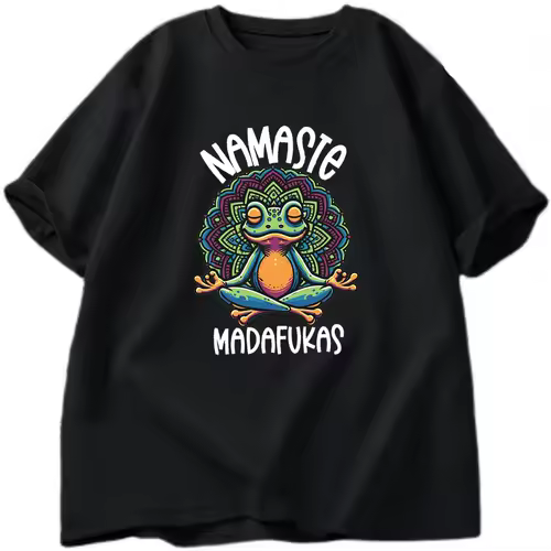 Funny Yoga T Shirt Frog Self Care T-Shirt Cotton Short Sleeve Positive Cottagecore Namaste Tee Men Women Mens Clothes Streetwear - Image 3
