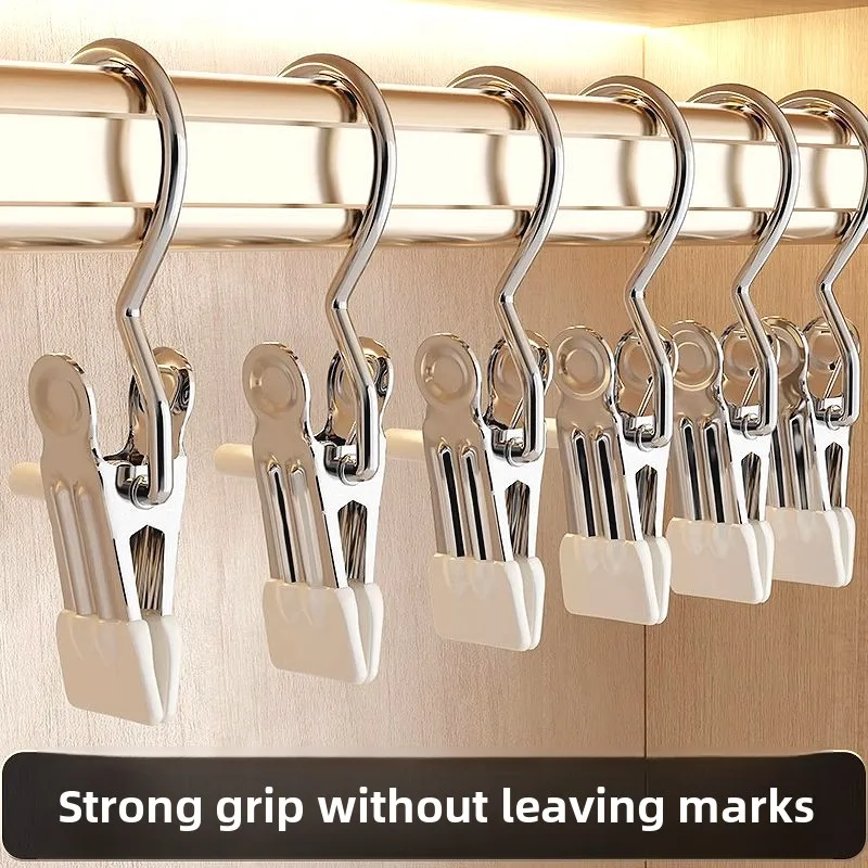 Premium Rust Proof Stainless Steel Clothespins with Ergonomic Design Soft Grip Coating for Socks Underwear Bras No Mark Non Slip