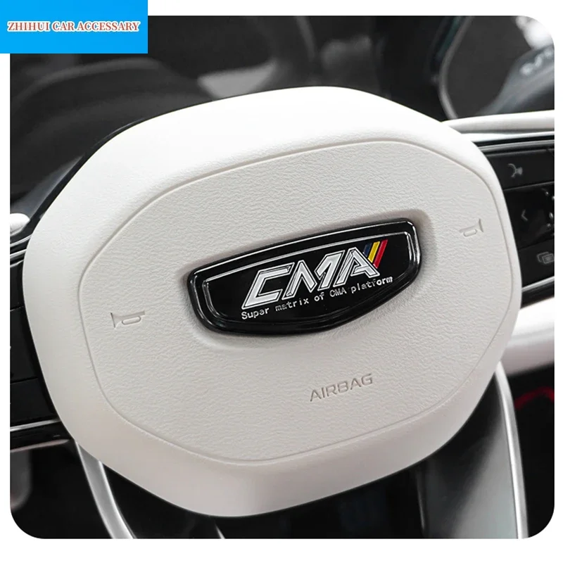 Carro Styling Volante Logo, CMA Grade Frontal Logo Cover, Hub Acessórios Adesivos, Geely Monjaro Xingyue L 2022 2023