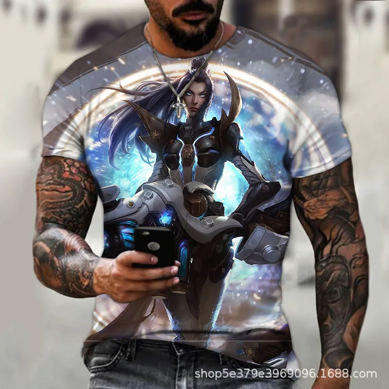 2025, neues, meistverkauftes Herren-T-Shirt League of Legends mit Digitaldruck in Übergröße.