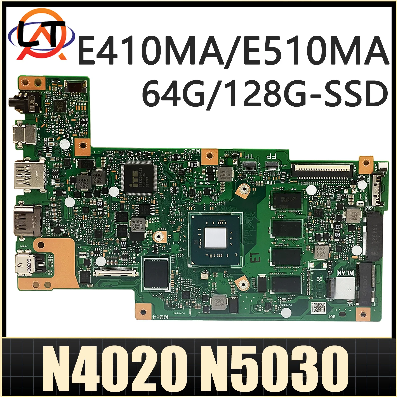 

E410MA N4020 N4120 N5030 Процессор 4 ГБ/8 ГБ ОЗУ 0G/64 ГБ/128 ГБ SSD Материнская плата для Asus E410MAB E410M E510MA R429M F414MA Материнская плата для ноутбука